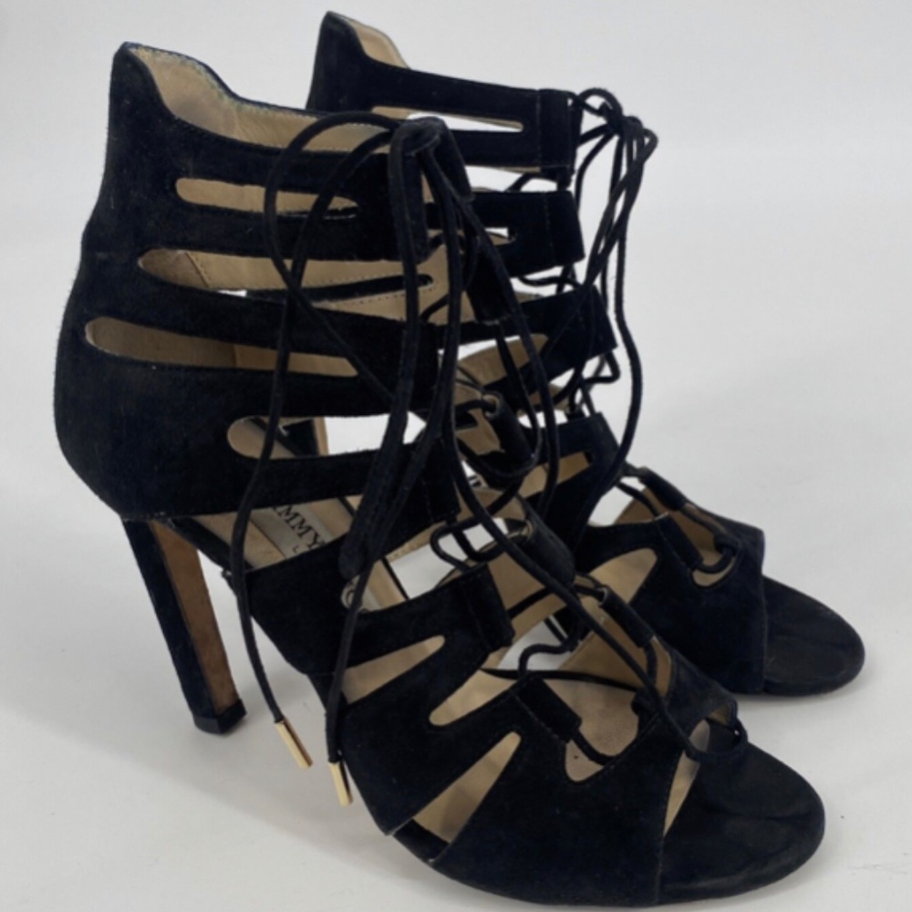 Jimmy Choos Suede Lace Up Stiletto Heels for Women